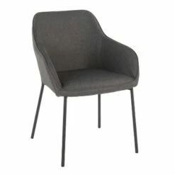 Set of 2 Daniella Contemporary Dining Chairs - LumiSource Charcoal Gray