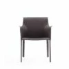 Paris Saddle Leather Armchair Gray - Manhattan Comfort