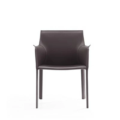 Paris Saddle Leather Armchair Gray - Manhattan Comfort 3 Paris Saddle Leather Armchair Gray - Manhattan Comfort