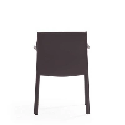 Paris Saddle Leather Armchair Gray - Manhattan Comfort 5 Paris Saddle Leather Armchair Gray - Manhattan Comfort - Image 3