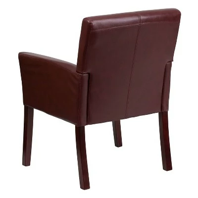 Executive Side Leather Chair Mahogany Legs - Flash Furniture Burgundy 4 Executive Side Leather Chair Mahogany Legs - Flash Furniture Burgundy - Image 2
