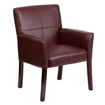 Executive Side Leather Chair Mahogany Legs - Flash Furniture Burgundy 6 Executive Side Leather Chair Mahogany Legs - Flash Furniture Burgundy - Image 4