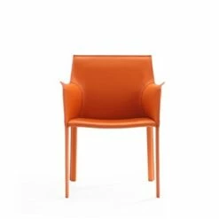 Paris Saddle Leather Armchair Coral - Manhattan Comfort