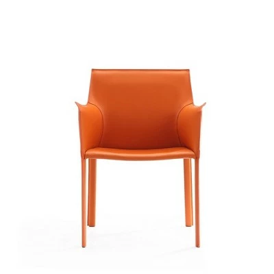 Paris Saddle Leather Armchair Coral - Manhattan Comfort 3 Paris Saddle Leather Armchair Coral - Manhattan Comfort