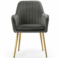 Costway Set of 2 Velvet Dining Chairs Mid-Back Leisure Armchair w/ Gold Leg PinkGray -Dining Chairs And Benches Official Shop unnamed file 200