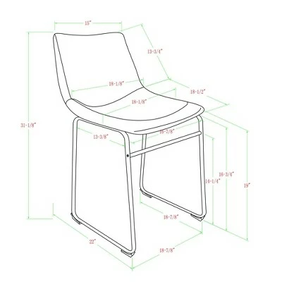 Set of 2 Laslo Modern Upholstered Faux Leather Dining Chairs - Saracina Home Whiskey Brown 7 Set of 2 Laslo Modern Upholstered Faux Leather Dining Chairs - Saracina Home Whiskey Brown - Image 5