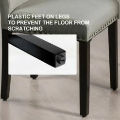 Costway Set of 2 Fabric Dining Chairs Upholstered with Nailhead Trim -Dining Chairs And Benches Official Shop unnamed file 2102