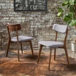 Set of 2 Chazz Mid-Century Dining Chair - Christopher Knight Home Light Beige