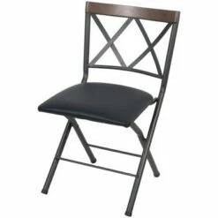 18" Folding Metal Dining Chair Gunmetal - Cheyenne Products