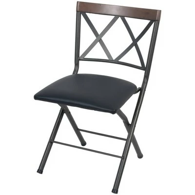 18" Folding Metal Dining Chair Gunmetal - Cheyenne Products 3 18" Folding Metal Dining Chair Gunmetal - Cheyenne Products