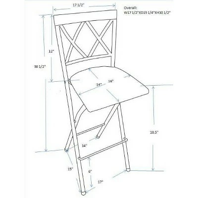 18" Folding Metal Dining Chair Gunmetal - Cheyenne Products 4 18" Folding Metal Dining Chair Gunmetal - Cheyenne Products - Image 2
