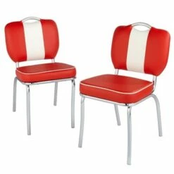 Set of 2 Raleigh Retro Dining Chairs - Buylateral Red/white -Dining Chairs And Benches Official Shop unnamed file 222