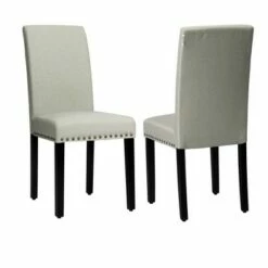 Costway Set of 4 Fabric Dining Chairs w/Nailhead Trim -Dining Chairs And Benches Official Shop unnamed file 2245