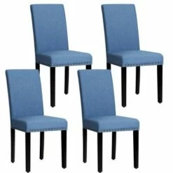 Costway Set of 4 Fabric Dining Chairs w/Nailhead Trim -Dining Chairs And Benches Official Shop unnamed file 2248