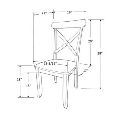 Set of 2 Litchfield X-Back Dining Chair - Threshold Antique White 6 Set of 2 Litchfield X-Back Dining Chair - Threshold Antique White - Image 4