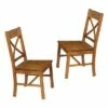 Set of 2 Traditional Distressed Wood Dining Chairs - Saracina Home Antique Black