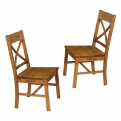Set of 2 Traditional Distressed Wood Dining Chairs - Saracina Home Antique Black