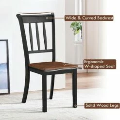 Costway Set of 2 Wood Dining Chair High Back Kitchen Whitesburg Side Chair BlackWhite -Dining Chairs And Benches Official Shop unnamed file 2350