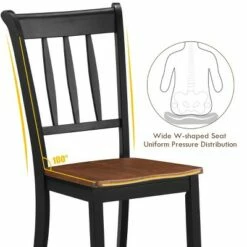 Costway Set of 2 Wood Dining Chair High Back Kitchen Whitesburg Side Chair BlackWhite -Dining Chairs And Benches Official Shop unnamed file 2352