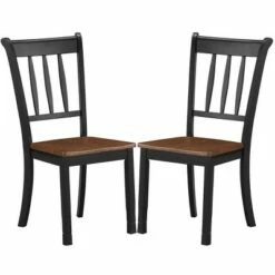 Costway Set of 2 Wood Dining Chair High Back Kitchen Whitesburg Side Chair BlackWhite -Dining Chairs And Benches Official Shop unnamed file 2353