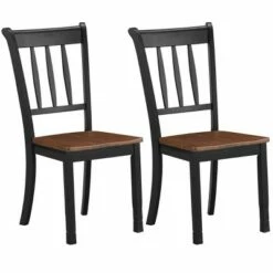Costway Set of 2 Wood Dining Chair High Back Kitchen Whitesburg Side Chair BlackWhite -Dining Chairs And Benches Official Shop unnamed file 2354