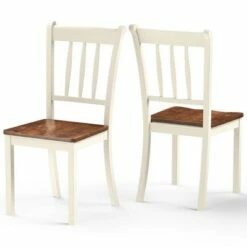 Costway Set of 2 Wood Dining Chair High Back Kitchen Whitesburg Side Chair BlackWhite -Dining Chairs And Benches Official Shop unnamed file 2355