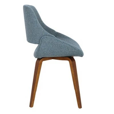 Set of 2 Fabrico Mid-Century Modern Dining/Accent Chair - Lumisource Walnut/cream 4 Set of 2 Fabrico Mid-Century Modern Dining/Accent Chair - Lumisource Walnut/cream - Image 2