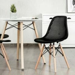 Costway 2PCS Modern DSW Dining Chair Office Home w/ Mesh Design Wooden Legs -Dining Chairs And Benches Official Shop unnamed file 2413