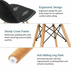 Costway 2PCS Modern DSW Dining Chair Office Home w/ Mesh Design Wooden Legs -Dining Chairs And Benches Official Shop unnamed file 2419