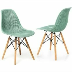 Costway 2PCS Modern DSW Dining Chair Office Home w/ Mesh Design Wooden Legs -Dining Chairs And Benches Official Shop unnamed file 2422