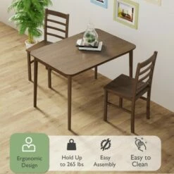 Costway Dining Chair Set of 4 Modern Kitchen Wood Chairs W/ Solid Rubber Wood Structure -Dining Chairs And Benches Official Shop unnamed file 2460