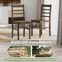 Costway Dining Chair Set of 4 Modern Kitchen Wood Chairs W/ Solid Rubber Wood Structure -Dining Chairs And Benches Official Shop unnamed file 2461