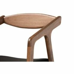 2pc Harland Faux Leather Upholstered and Wood Dining Chair Set - Baxton Studio Gray/walnut Brown -Dining Chairs And Benches Official Shop unnamed file 2511