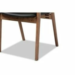 2pc Harland Faux Leather Upholstered and Wood Dining Chair Set - Baxton Studio Gray/walnut Brown -Dining Chairs And Benches Official Shop unnamed file 2512