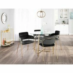 Set of 2 Napoli Contemporary Chairs - LumiSource Gold/emerald Green Velvet -Dining Chairs And Benches Official Shop unnamed file 265