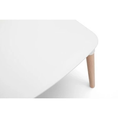 Set of 4 18" Mid-Century Modern Plastic Molded Dining Chairs with Solid Natural Wood Legs White - OFM 11 Set of 4 18" Mid-Century Modern Plastic Molded Dining Chairs with Solid Natural Wood Legs White - OFM - Image 9