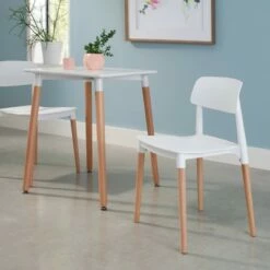 Set of 4 18" Mid-Century Modern Plastic Molded Dining Chairs with Solid Natural Wood Legs White - OFM 25 Set of 4 18" Mid-Century Modern Plastic Molded Dining Chairs with Solid Natural Wood Legs White - OFM -Dining Chairs And Benches Official Shop unnamed file 2661