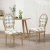 Set of 2 Phinnaeus French Country Fabric Dining Chairs - Christopher Knight Home Gray Stripes/light Beige