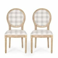 Set of 2 Phinnaeus French Country Fabric Dining Chairs - Christopher Knight Home Gray Stripes/light Beige -Dining Chairs And Benches Official Shop unnamed file 2669