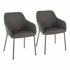 Set of 2 Daniella Contemporary Dining Chairs - LumiSource Charcoal Gray -Dining Chairs And Benches Official Shop unnamed file 27