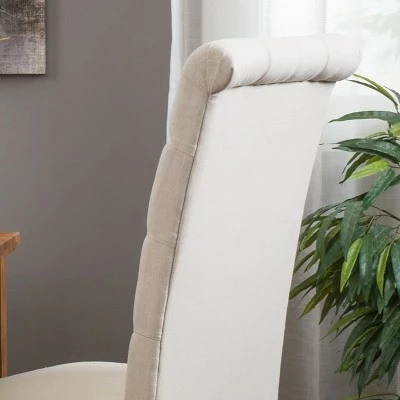 Set of 2 Leorah Tall Back Tufted Dining Chair - Christopher Knight Home Navy Blue 4 Set of 2 Leorah Tall Back Tufted Dining Chair - Christopher Knight Home Navy Blue - Image 2