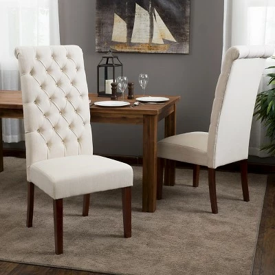 Set of 2 Leorah Tall Back Tufted Dining Chair - Christopher Knight Home Navy Blue 5 Set of 2 Leorah Tall Back Tufted Dining Chair - Christopher Knight Home Navy Blue - Image 3