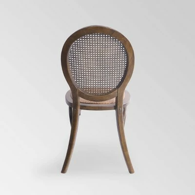 Set of 2 Chittenden Rattan Dining Chair - Christopher Knight Home Brown 4 Set of 2 Chittenden Rattan Dining Chair - Christopher Knight Home Brown - Image 2