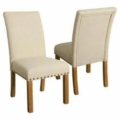 Set of 2 Michele Dining Chair with Nailhead Trim - HomePop Natural -Dining Chairs And Benches Official Shop unnamed file 2748