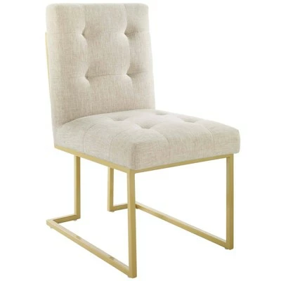 Privy Gold Stainless Steel Upholstered Fabric Dining Accent Chair - Modway Gold/white 12 Privy Gold Stainless Steel Upholstered Fabric Dining Accent Chair - Modway Gold/white - Image 10