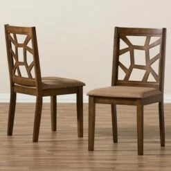 Set of 2 Abilene Midcentury Fabric Upholstered And Walnut Finished Dining Chairs Brown - Baxton Studio -Dining Chairs And Benches Official Shop unnamed file 2825
