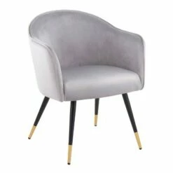 Set of 2 Dani Contemporary Glam Dining Chairs - LumiSource Steel/velvet Black/silver/gold