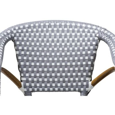 Baxton Studio Set of 2 Eliane Indoor and Outdoor Stackable Bistro Dining Chairs - BaxtonStudio Red/white 3 Baxton Studio Set of 2 Eliane Indoor and Outdoor Stackable Bistro Dining Chairs - BaxtonStudio Red/white