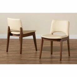 2pc Afton Faux Leather Upholstered and Wood Dining Chair Set - Baxton Studio Beige/walnut Brown 14 2pc Afton Faux Leather Upholstered and Wood Dining Chair Set - Baxton Studio Beige/walnut Brown -Dining Chairs And Benches Official Shop unnamed file 2917