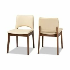 2pc Afton Faux Leather Upholstered and Wood Dining Chair Set - Baxton Studio Beige/walnut Brown 15 2pc Afton Faux Leather Upholstered and Wood Dining Chair Set - Baxton Studio Beige/walnut Brown -Dining Chairs And Benches Official Shop unnamed file 2918